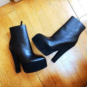 Opening Ceremony Leather & Suede Platform Boots